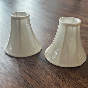 Set of 2 Silk Fabric Cream Bell Lamp Shades